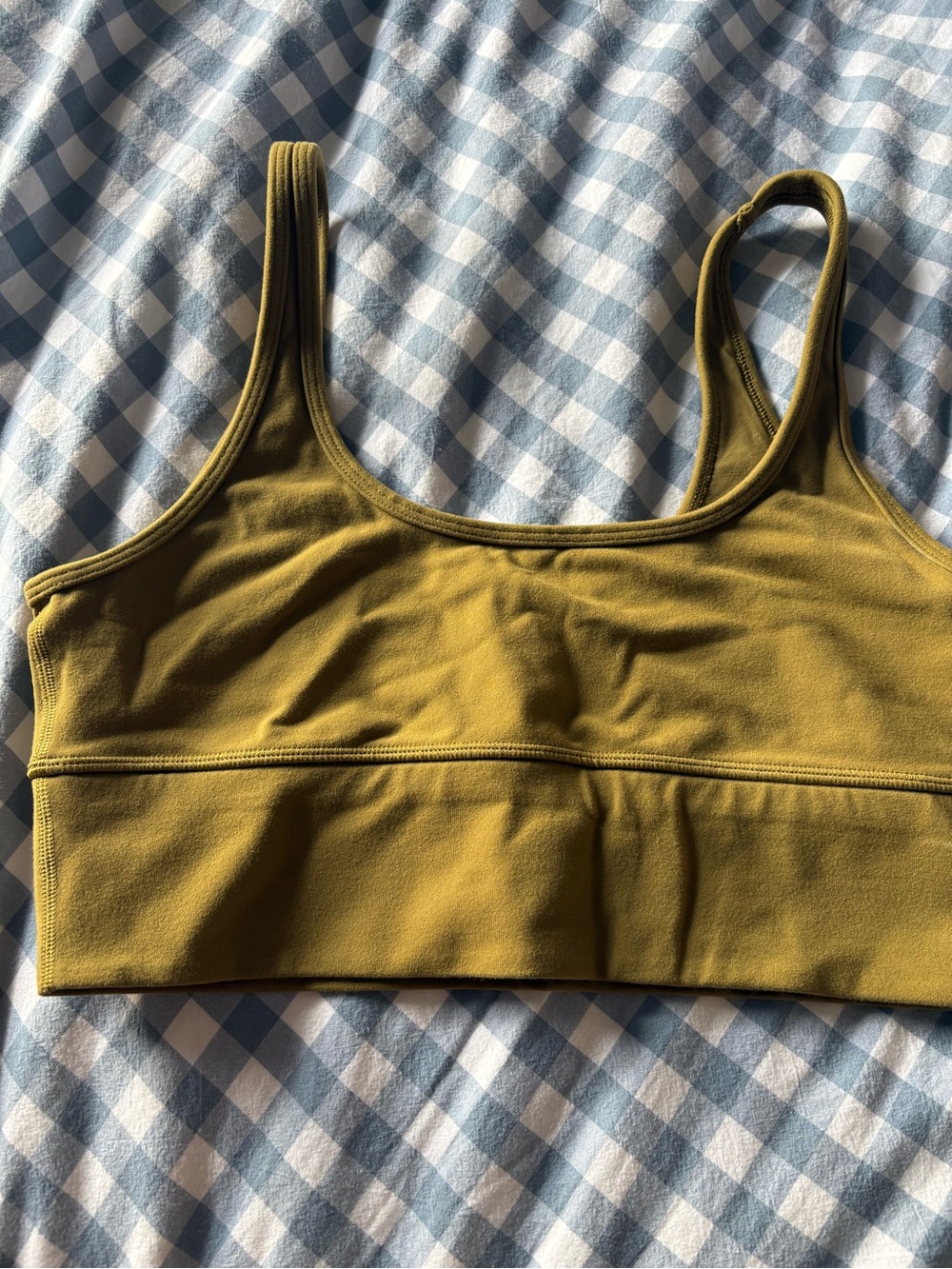Olive Green Scoop Neck Wireless Bralette